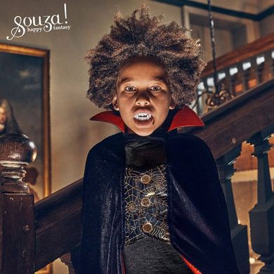 Souza! Dracula, peleryna i wampirze zęby, strój, 4-8 lat