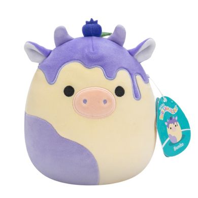 Squishmallows, Benito, Blueberry Cheesecake Cow, krowa, maskotka, 19 cm