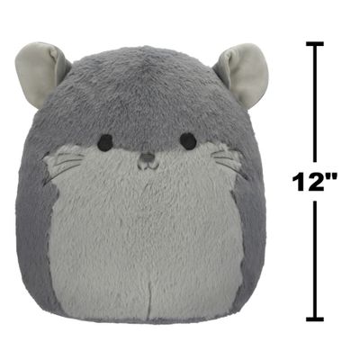 Squishmallows, Fuzzamallows, Miper, Chinchilla, szara szynszyla, maskotka, 30 cm