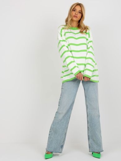 Sweter damski z wełną, oversize, mix, Rue Paris