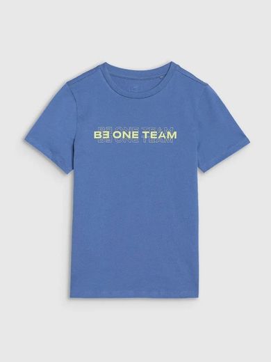 T-shirt chłopięcy, niebieski, 4F