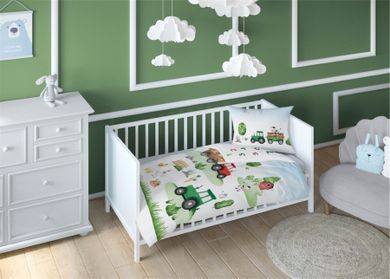 Traktory, 2-częściowy komplet pościeli bawełnianej, dwustronnej, 100-135 cm