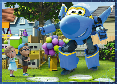 Trefl, Super Wings, Odlotowa paczka, 4w1, puzzle, 12, 15, 20, 24 elementy