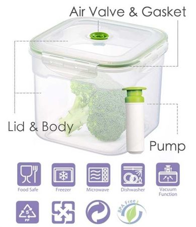 Vacuumsaver, zestaw pojemników próżniowych Flavia, prostokątne, 3 szt.