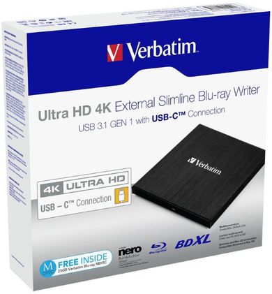 Verbatim, napęd zewnętrzny, Blu-Ray, X6, Ultra HD 4K, USB-C 3.1, 43888