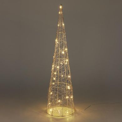Vilde, choinka świecąca stożek, złota, 30 LED, 60 cm