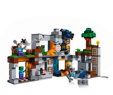 Zestaw promocyjny: LEGO Minecraft, Przygody na skale macierzystej, 21147 + GRATIS: LEGO Minecraft, Minecraft BigFig, Steve z papugą, 21148