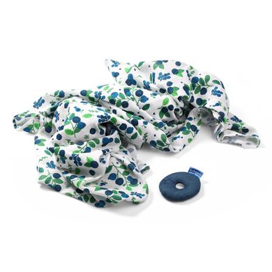 BabyOno, otulacz bambusowy z grzechotką, blueberry