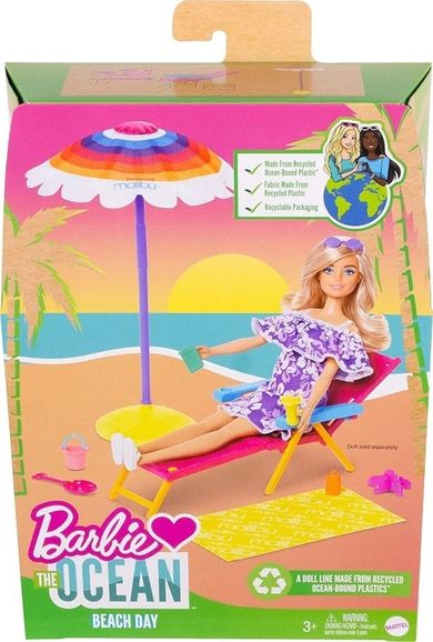 Barbie, Dzień na plaży, zestaw akcesoriów bez lalki