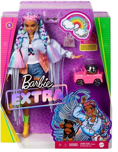 Barbie, Extra Moda, lalka z pieskiem w aucie i torebką #5