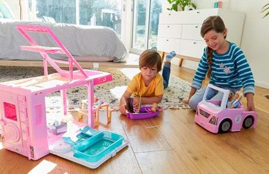 Barbie, Kamper 3w1, zestaw do zabawy bez lalek