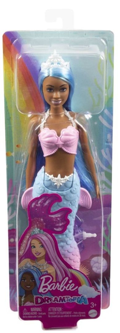 Barbie, lalka syrenka, błękitno-różowy ogon