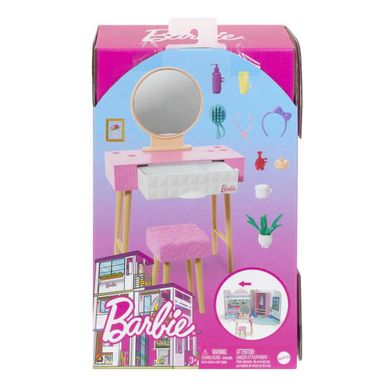 Barbie, mebelek i dekoracje #3, toaletka, zestaw akcesoriów bez lalki