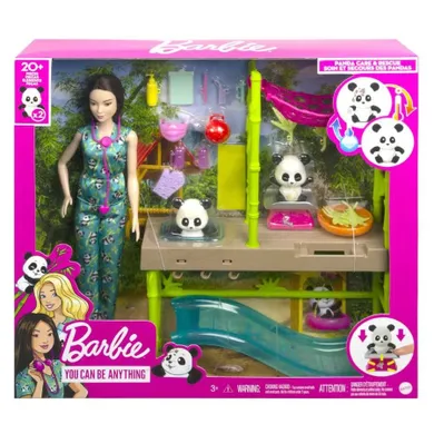 Barbie, Opieka nad pandami, zestaw do zabawy z lalką i akcesoriami