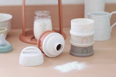 Beaba, pojemniki na mleko w proszku, Cotton White/Terracotta