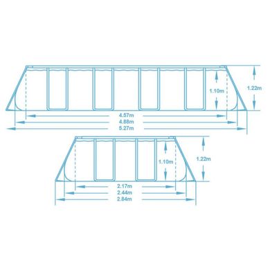 Bestway, basen stelażowy, ogrodowy 488-244-122 cm, zestaw 11w1