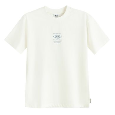 Biały t-shirt o kroju relaxed S.W.Smiley NOWEAR