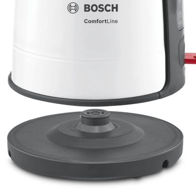 Bosch, czajnik bezprzewodowy, TWK 6A011, biały, 1.7l