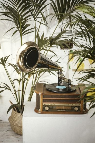 Camry, gramofon z tubą z CD/MP3/USB/nagrywaniem