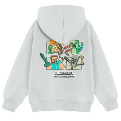 Cool Club, Bluza chłopięca z kapturem, rozpinana, szara, Minecraft