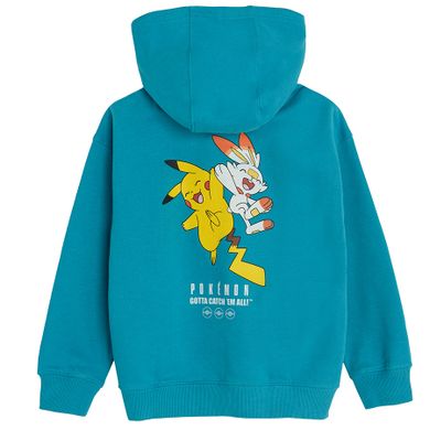 Cool Club, Bluza chłopięca z kapturem, turkusowa, Pokemon