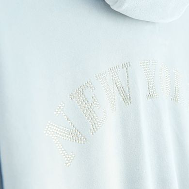 Cool Club, Bluza dziewczęca z kapturem, rozpinana, welurowa, niebieska