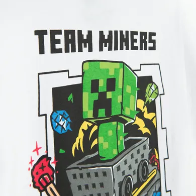Cool Club, T-shirt chłopięcy, biały, Minecraft