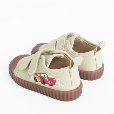 Cool Club, Trampki chłopięce, beżowe, Zdrowa Stopa, podeszwa Barefoot, Auta
