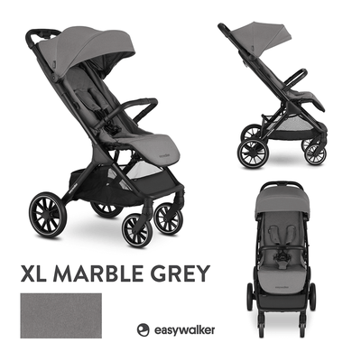 Easywalker, Jackey XL, samoskładający się wózek spacerowy z kołami XL, Marble Grey