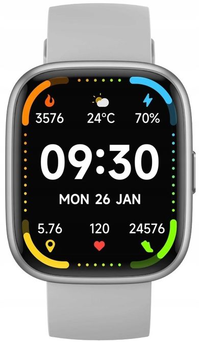 EcoWatch, smartwatch, EW06, srebrny