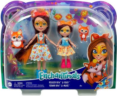 Enchantimals, Felicity i Feana Fox, zestaw z 2 lalkami i zwierzątkami