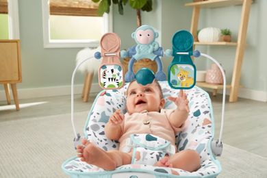 Fisher-Price, Leżaczek Maluszka z wibracjami, pastelowy