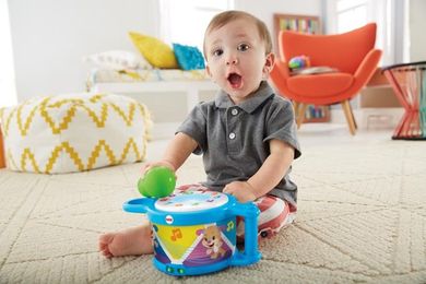 Fisher-Price, Ucz się i śmiej, Bębenek Szczeniaczka Uczniaczka, zabawka niemowlęca