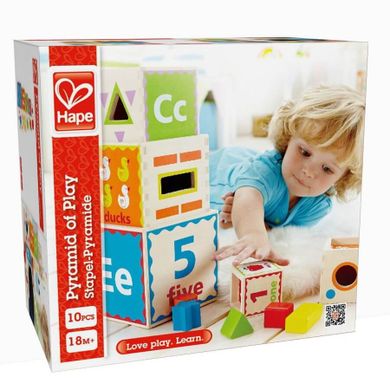 Hape, Piramida zabaw, klocki drewniane