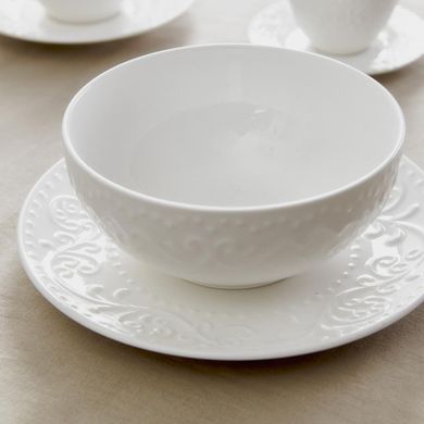 Homla, Sylia, miska, biała z ornamentem, 15 cm