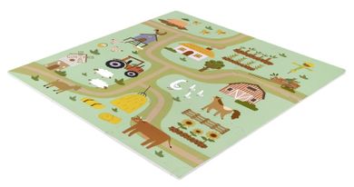 Humbi, mata piankowa, puzzle, wieś, 90-90 cm