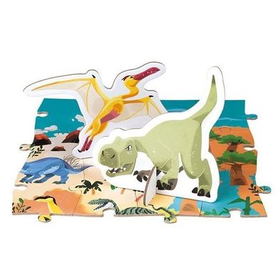 Janod, Dinozaury, puzzle edukacyjne z figurkami 3D, 200 elementów