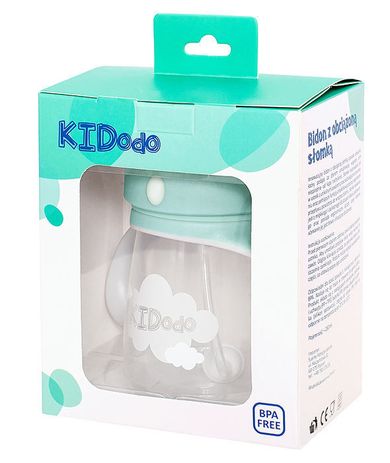 KIDodo, bidon z obciążoną słomką, miętowy, 260 ml, 6m+