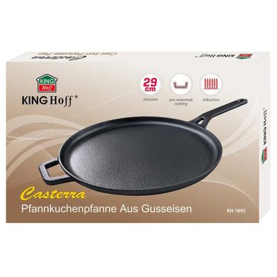 Kinghoff, patelnia żeliwna do naleśników pizzy, 29 cm