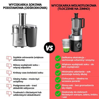 Klausberg, sokowirówka, wyciskarka wolnoobrotowa, pionowa, czarna, KB-7871