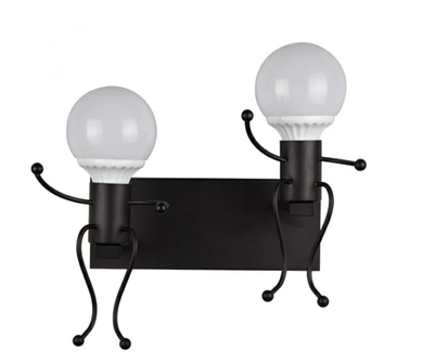 Lampa ścienna podwójna, Kinkiet Loft podwójny, czarna