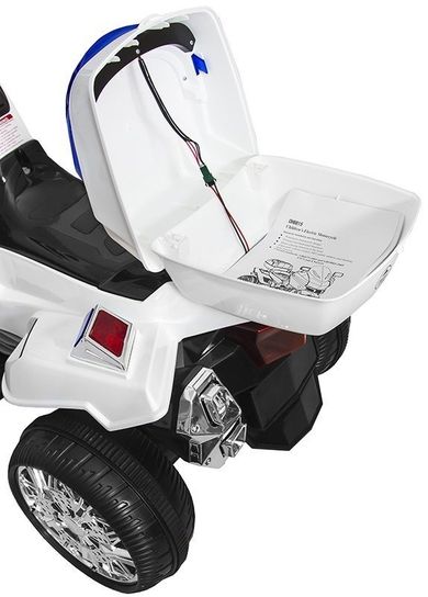 Lean Toys, Motor, pojazd na akumulator, biały