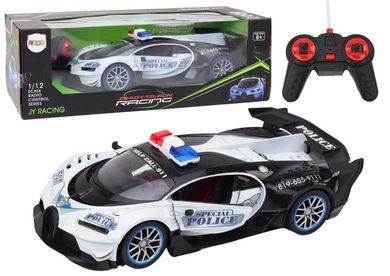 Lean Toys, policja, pojazd zdalnie sterowany, 1:12, biały
