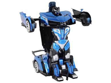 Lean Toys, samochód robot, transformer, sterowany gestami, niebieski, 1:10