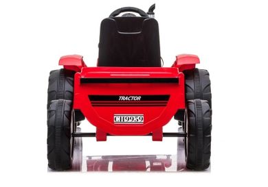 Lean Toys, Traktor, pojazd na akumulator z przyczepą, czerwony