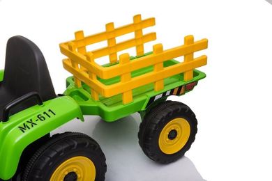 Lean Toys, traktor z przyczepą, pojazd na akumulator, zielony, XMX611