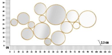 Mauro Ferretti, kompozycja luster w złotej ramie, 100-51.5 cm