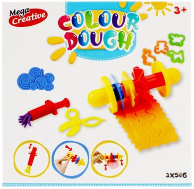Mega Creative, masa plastyczna, foremki, sztućce, 3 kolory