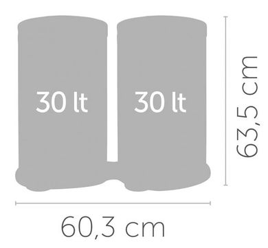 Meliconi, dwukomorowy kosz na śmieci do segregacji Ecolux 60 L, inox