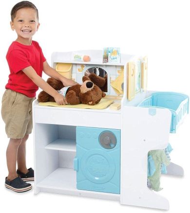 Melissa & Doug, Mine to Love, drewniany przewijak dla lalek z akcesoriami